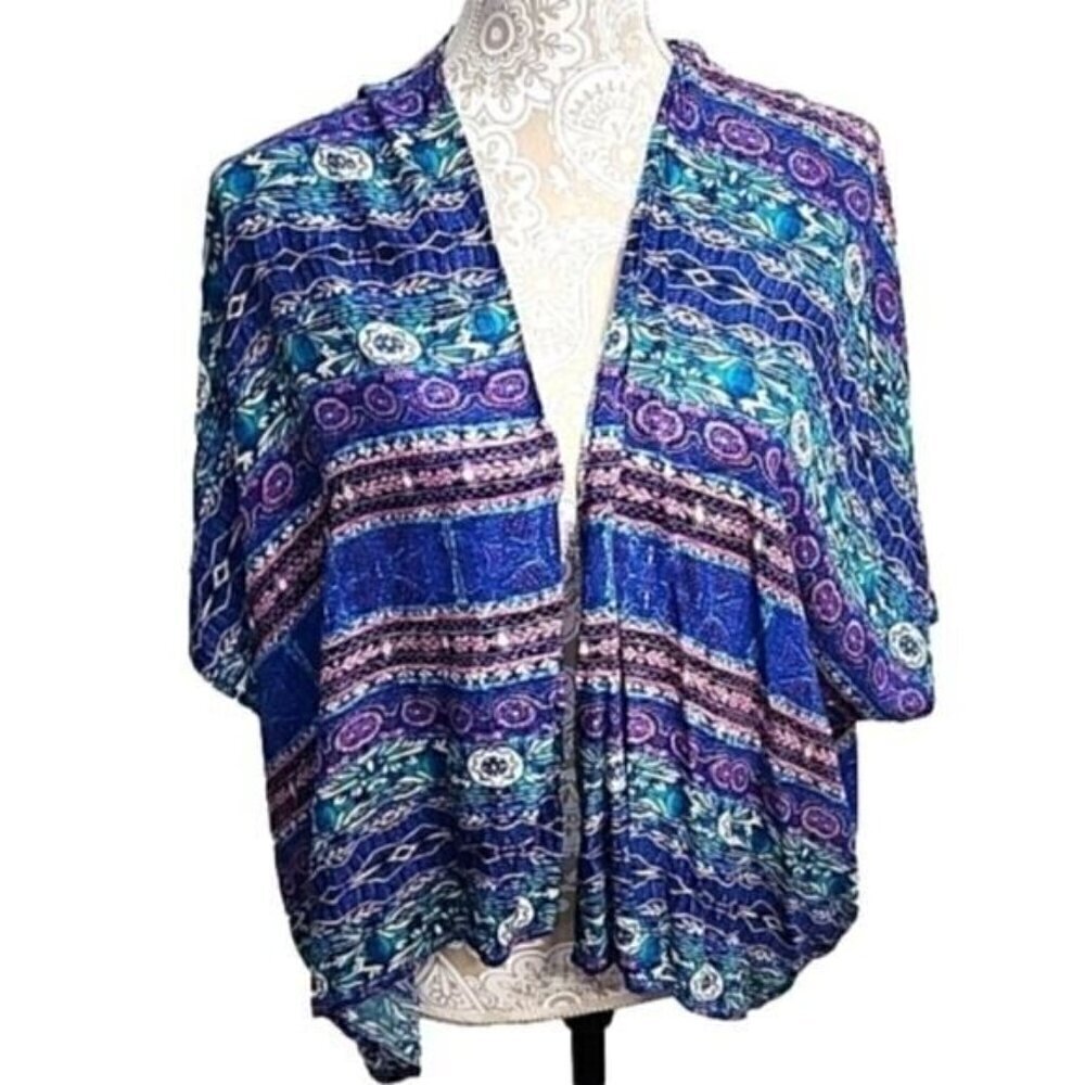 Forever 21 Top Open to Layer Kimono Style Boho Sleeveless Juniors Women's Small